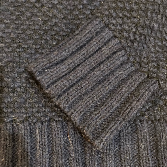 Mens large wool blend navy pullover sweater shawl collar Merona - Picture 4 of 5